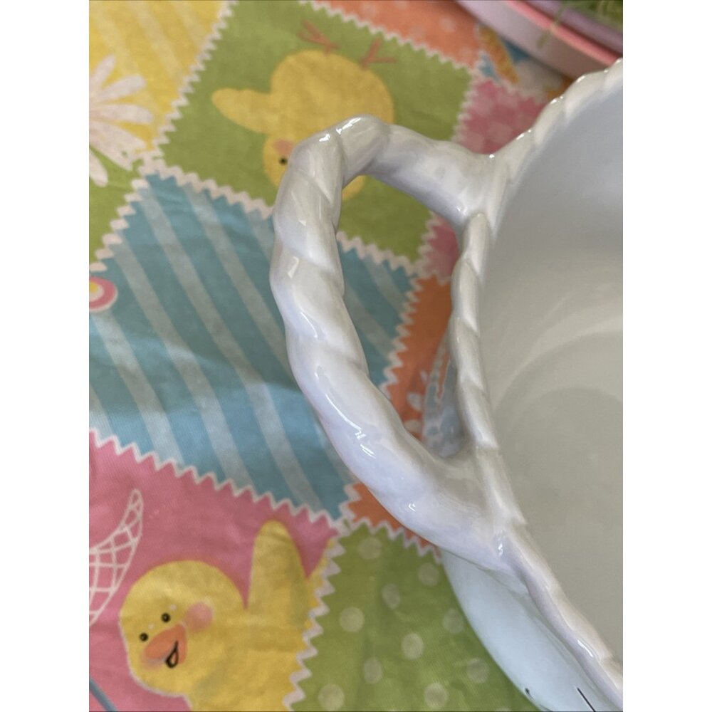 Rae Dunn Jelly Beans Easter Ceramic Basket Serving Bowl Large Light Blue 10" - Picture 8 of 8